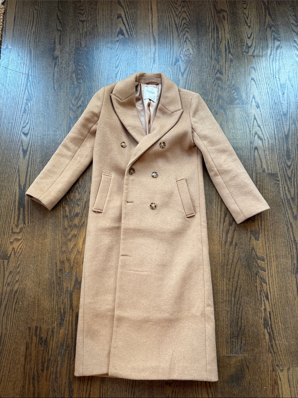 Abercrombie & Fitch Double-Breasted Pea Coat - Camel